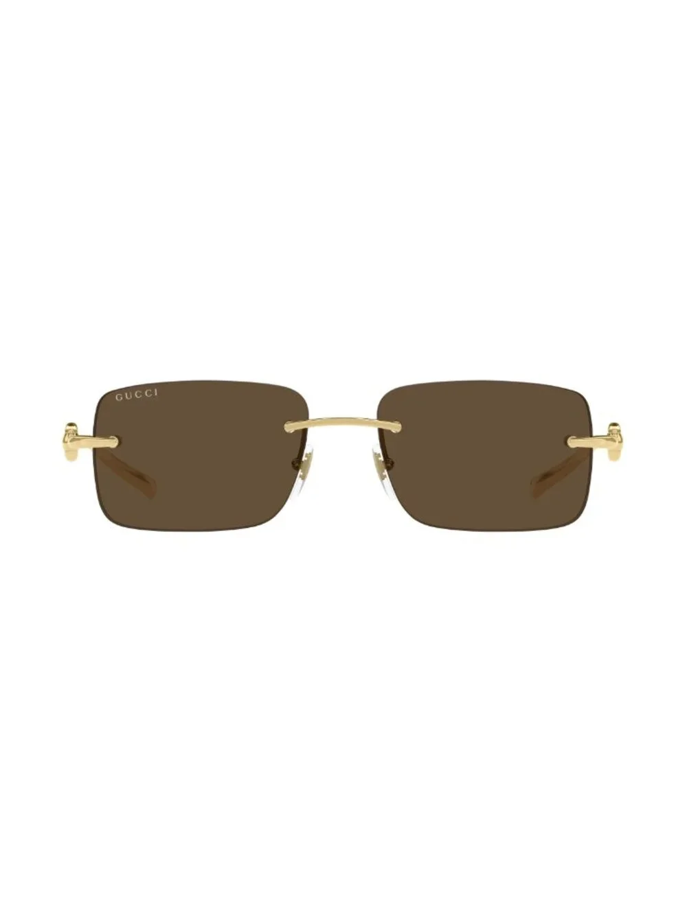New Gucci Men's Sunglasses Gold Square Brown Lens Metal Frame GG1703S 004 55